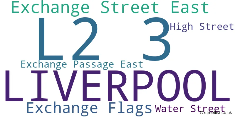 A word cloud for the L2 3 postcode
